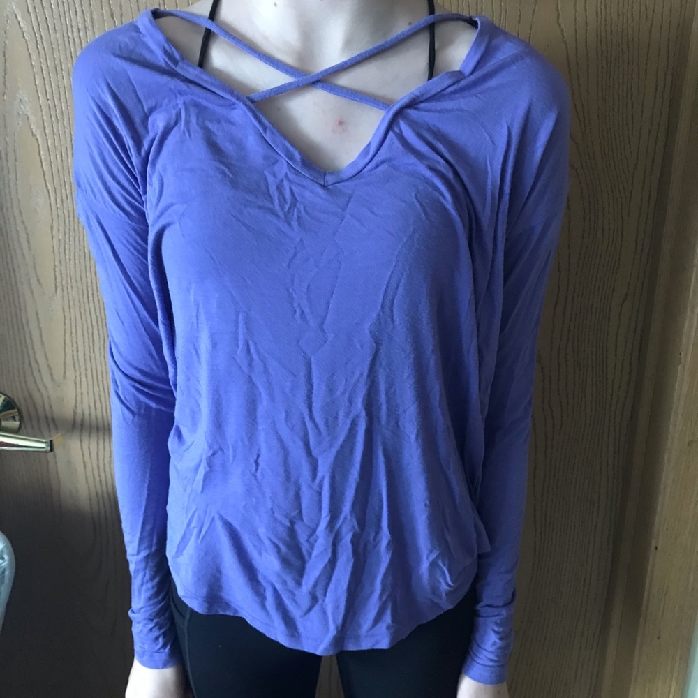 Purple criss cross long sleeve